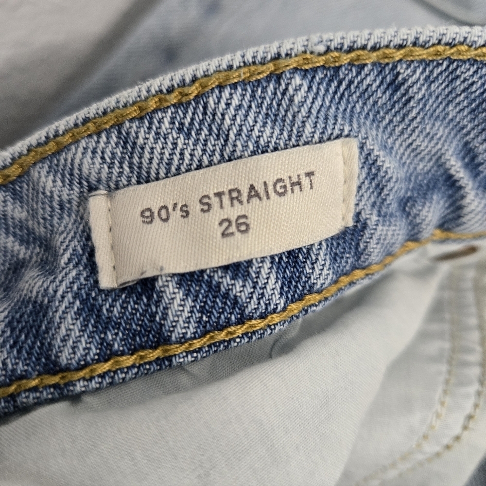 Pac Sun 90s Straight Light Blue Distressed Jeans - Picture 9 of 10